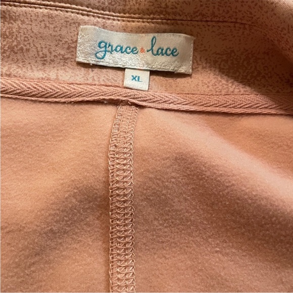 Grace & Lace Move Free Leather Like Moto Jacket in Blush, Like New - Picture 11 of 15
